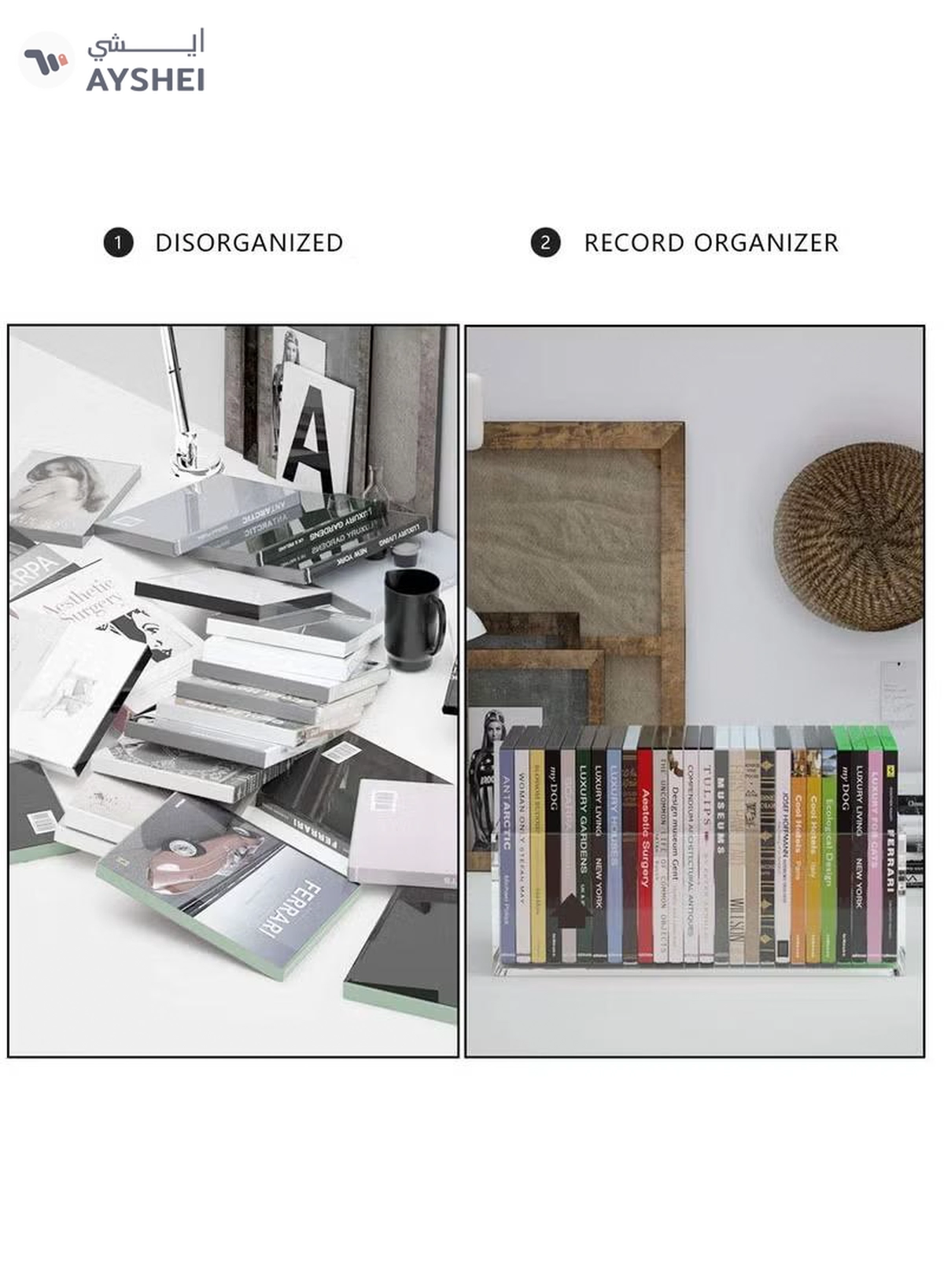 Eworld Clear Storage Box Features an Easy-to-Carry Handle, Open Top Design-4-4