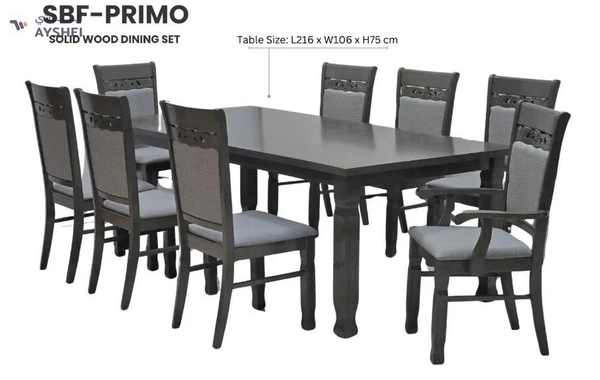 PRIMO Dining Set, 8 Seater, Solid Wood