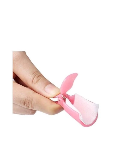 ORiTi 10PC Plastic Acrylic Nail Art Soak Off Cap Clip UV Gel Polish Remover Wrap Tool (PINK)-1