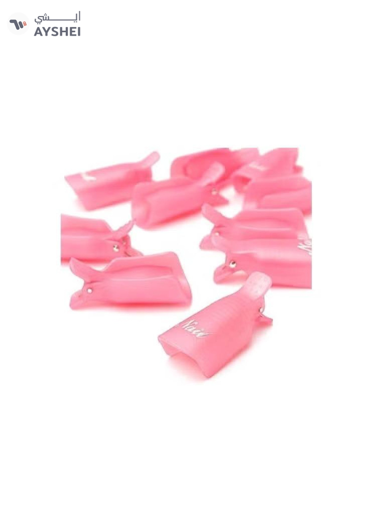 ORiTi 10PC Plastic Acrylic Nail Art Soak Off Cap Clip UV Gel Polish Remover Wrap Tool (PINK)-3-3