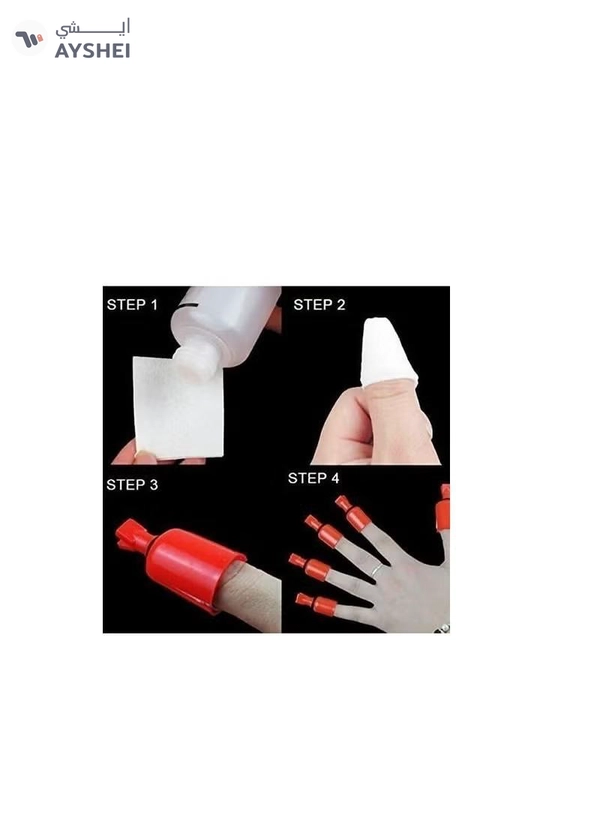 ORiTi 10PC Plastic Acrylic Nail Art Soak Off Cap Clip UV Gel Polish Remover Wrap Tool (PINK)