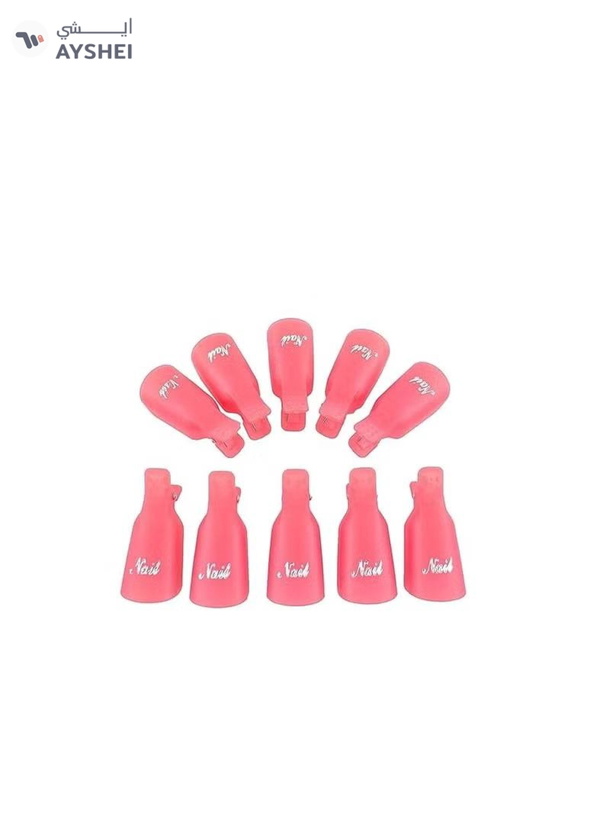 ORiTi 10PC Plastic Acrylic Nail Art Soak Off Cap Clip UV Gel Polish Remover Wrap Tool (PINK)-5-5