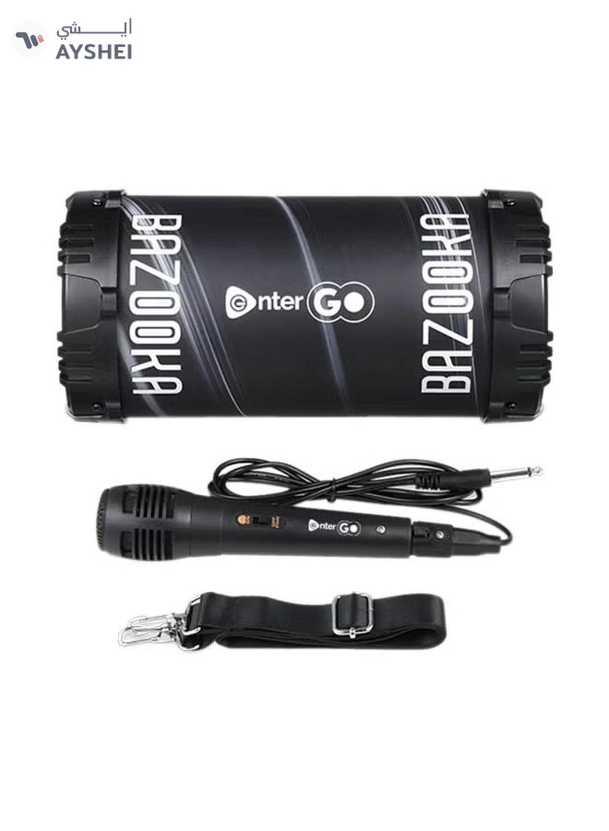 enter Go Boomer Bazooka Bluetooth LED Speaker Black-4-4