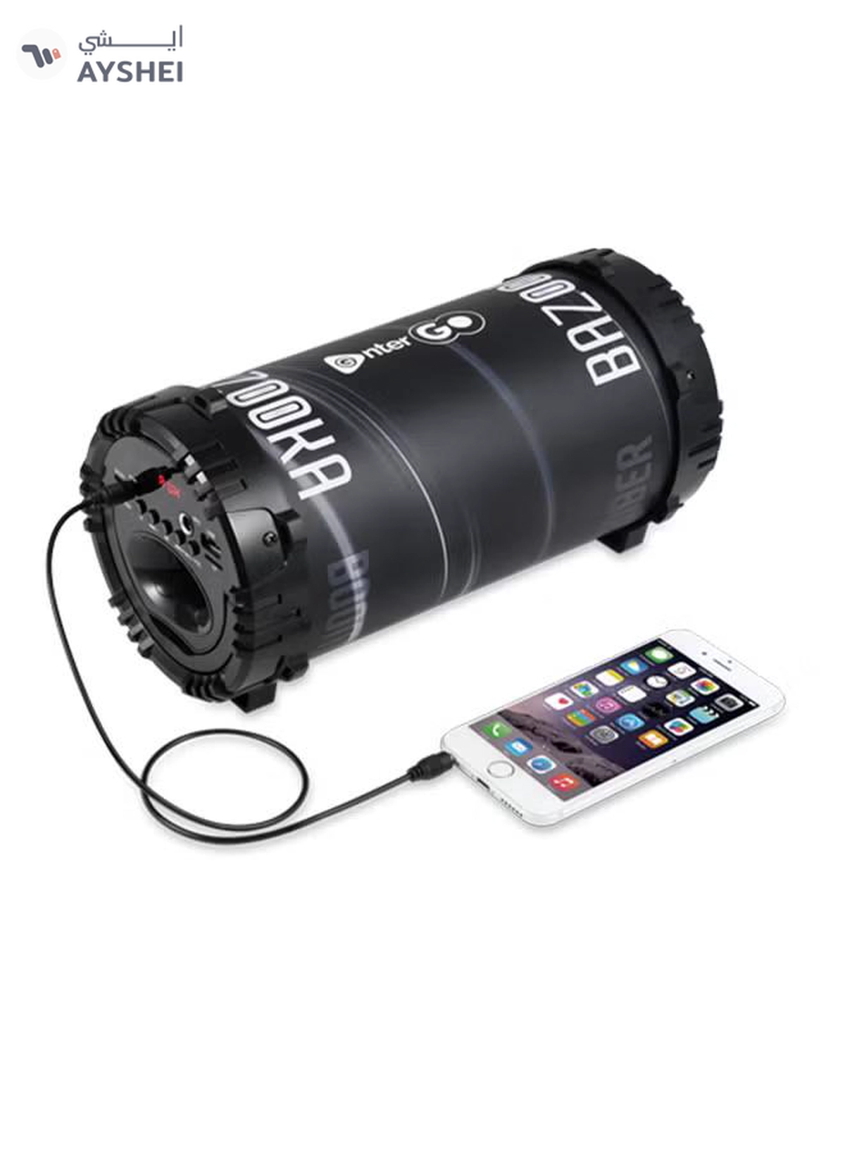 enter Go Boomer Bazooka Bluetooth LED Speaker Black-5-5