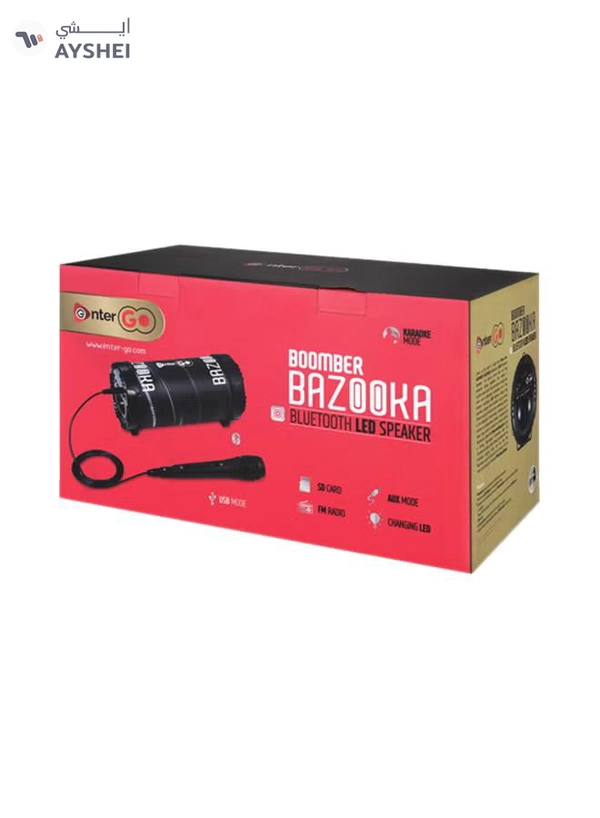 enter Go Boomer Bazooka Bluetooth LED Speaker Black