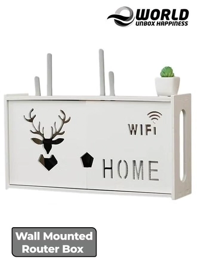 Eworld Stylish Wall-Mounted Router Rack for Wi-Fi Router-0