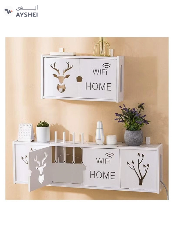 Eworld Stylish Wall-Mounted Router Rack for Wi-Fi Router