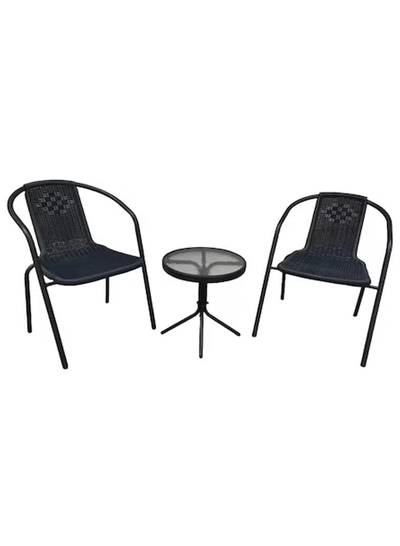 DubaiGallery Garden Patio Seating Chair and Table Set Outdoor Balcony Garden Coffee Table Set Furniture with 1 Table and 2 Chairs Set-0