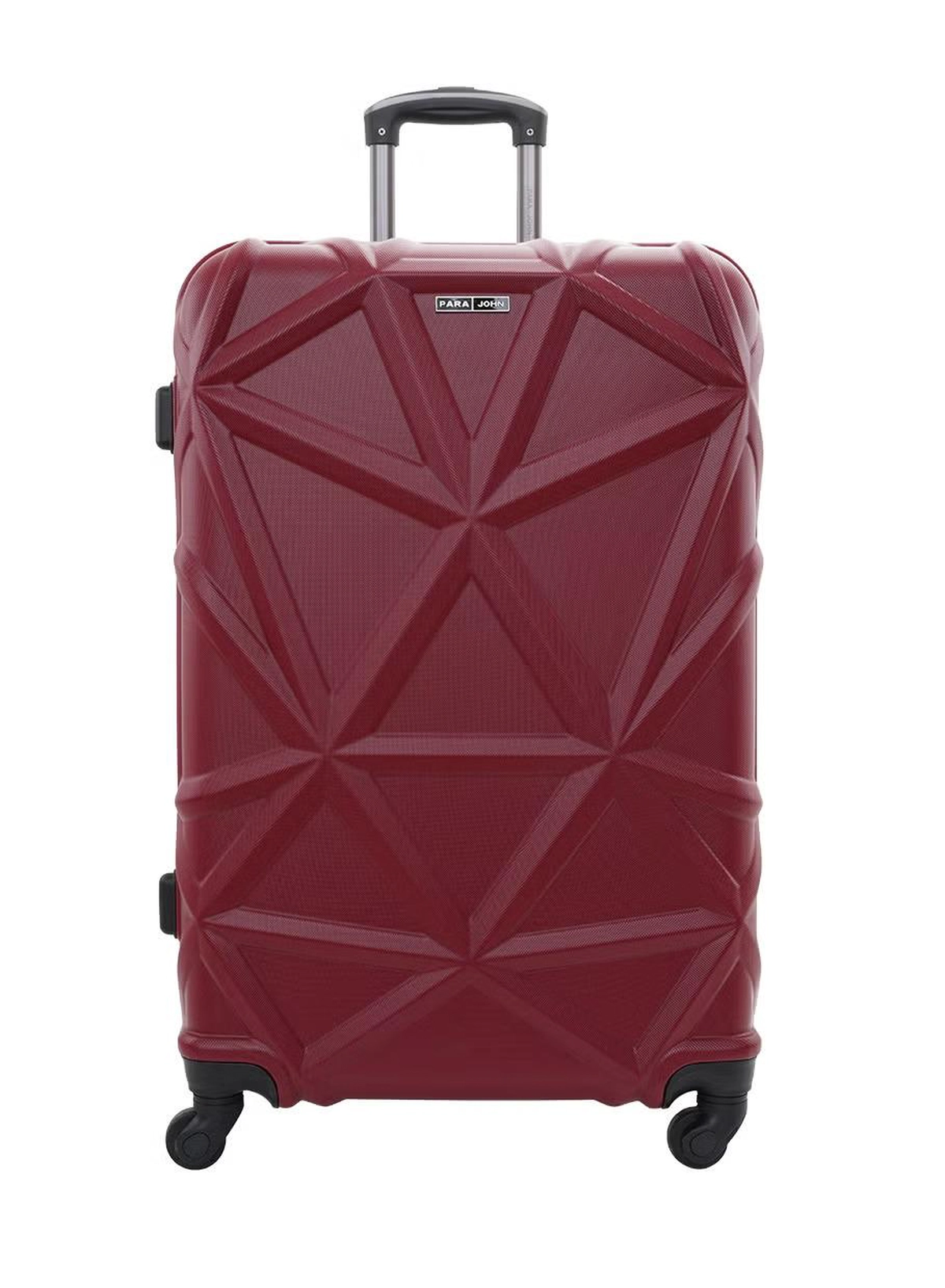 PARAJOHN Hard Case Luggage Trolley for Unisex ABS Lightweight Travel Bag 4 Double Wheeled Suitcase Red-0-0
