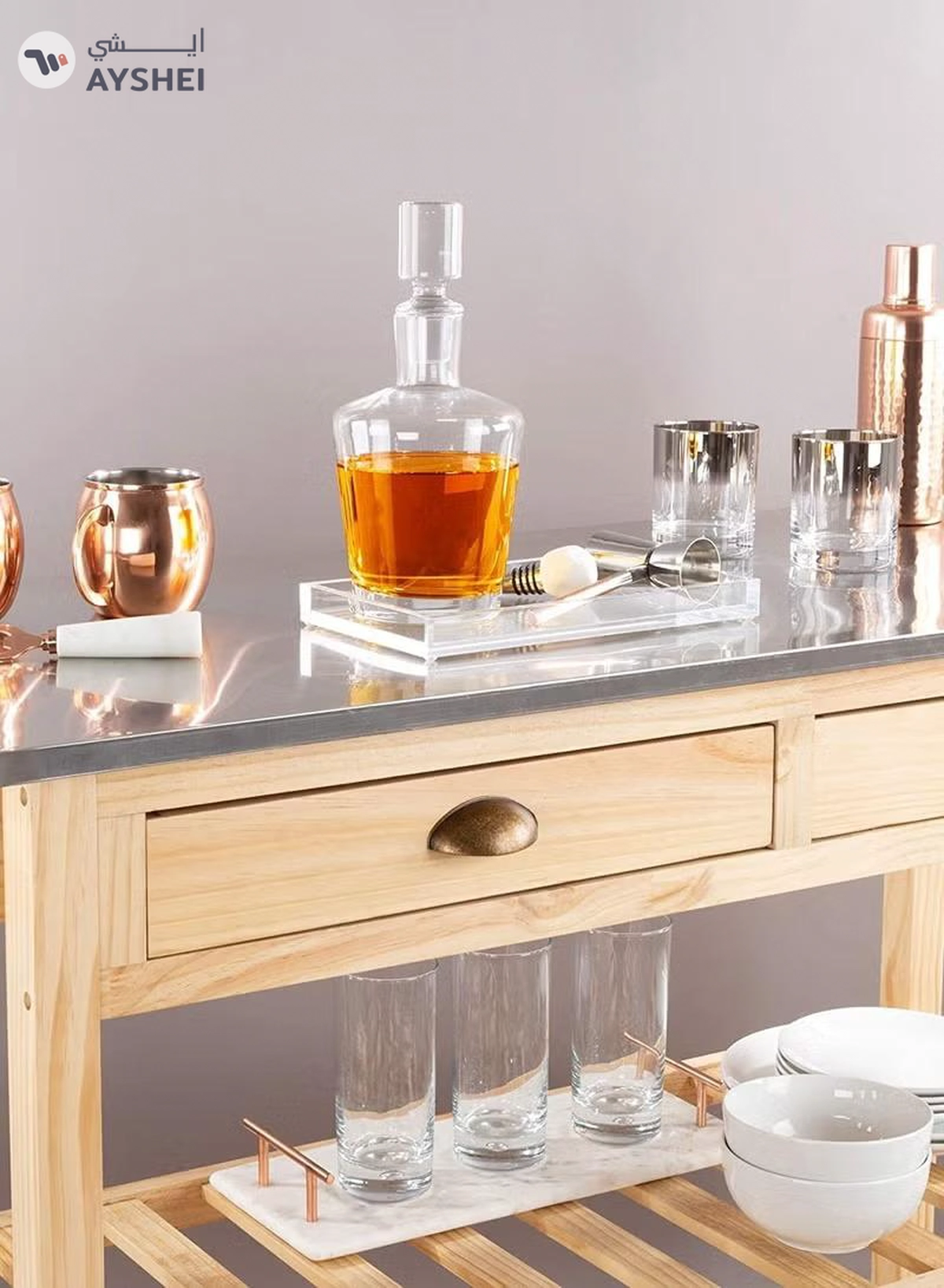 Eworld Acrylic Decorative Tray Modern Minimalist Valet Organizer for Bedside and Bathroom use-3-3