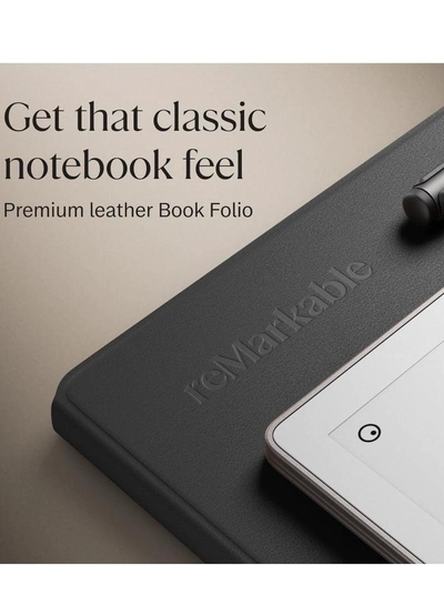 reMarkable Paper Pro Tablet 11.8-inch & Marker Plus Pen with Eraser and a Book Folio Cover in Black Leather-2