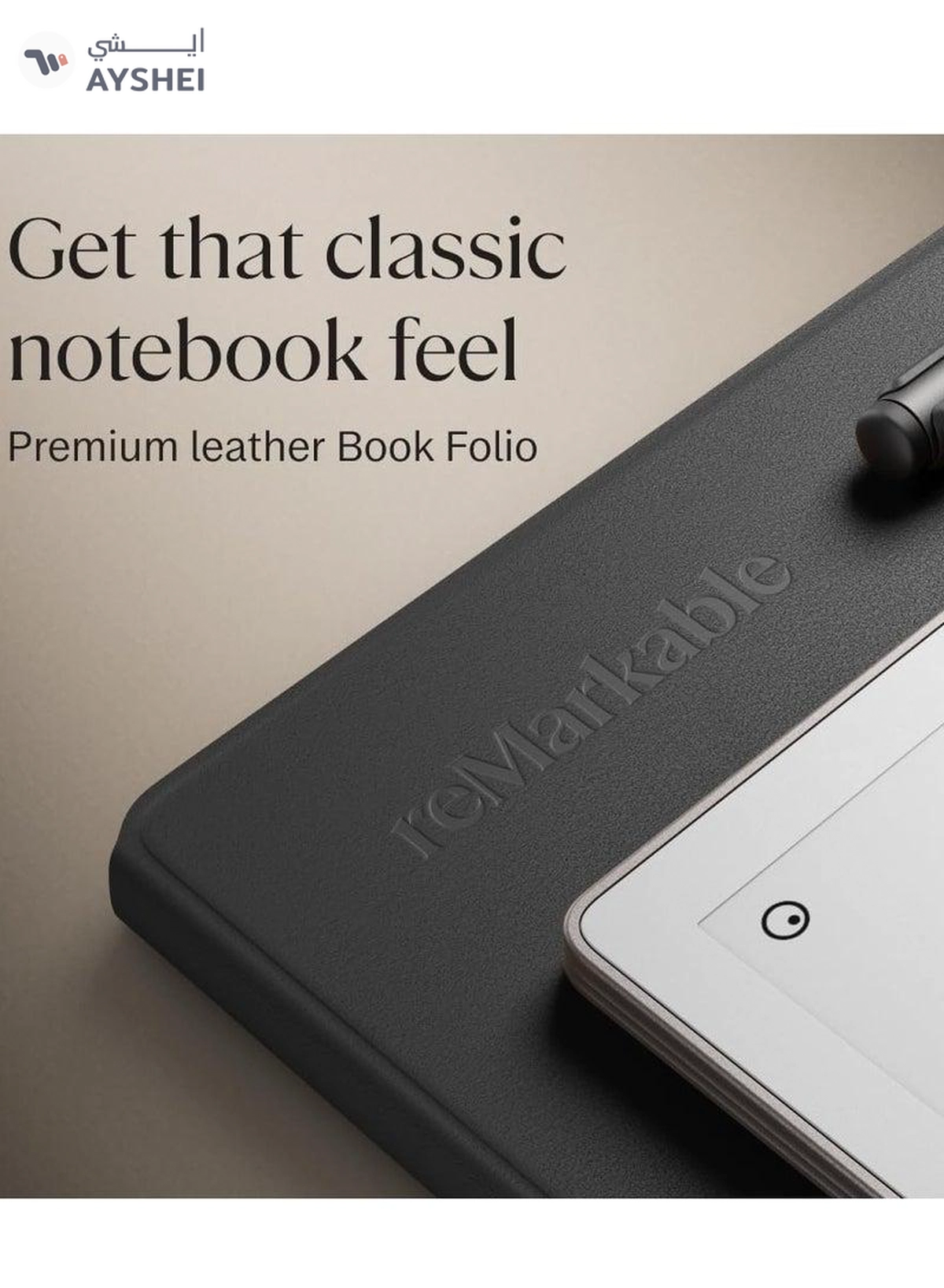 reMarkable Paper Pro Tablet 11.8-inch & Marker Plus Pen with Eraser and a Book Folio Cover in Black Leather-2-2