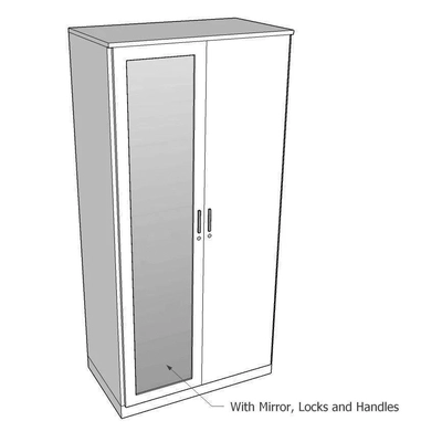 Wardrobe: 2 Door, With customized layout options and Mirror-3