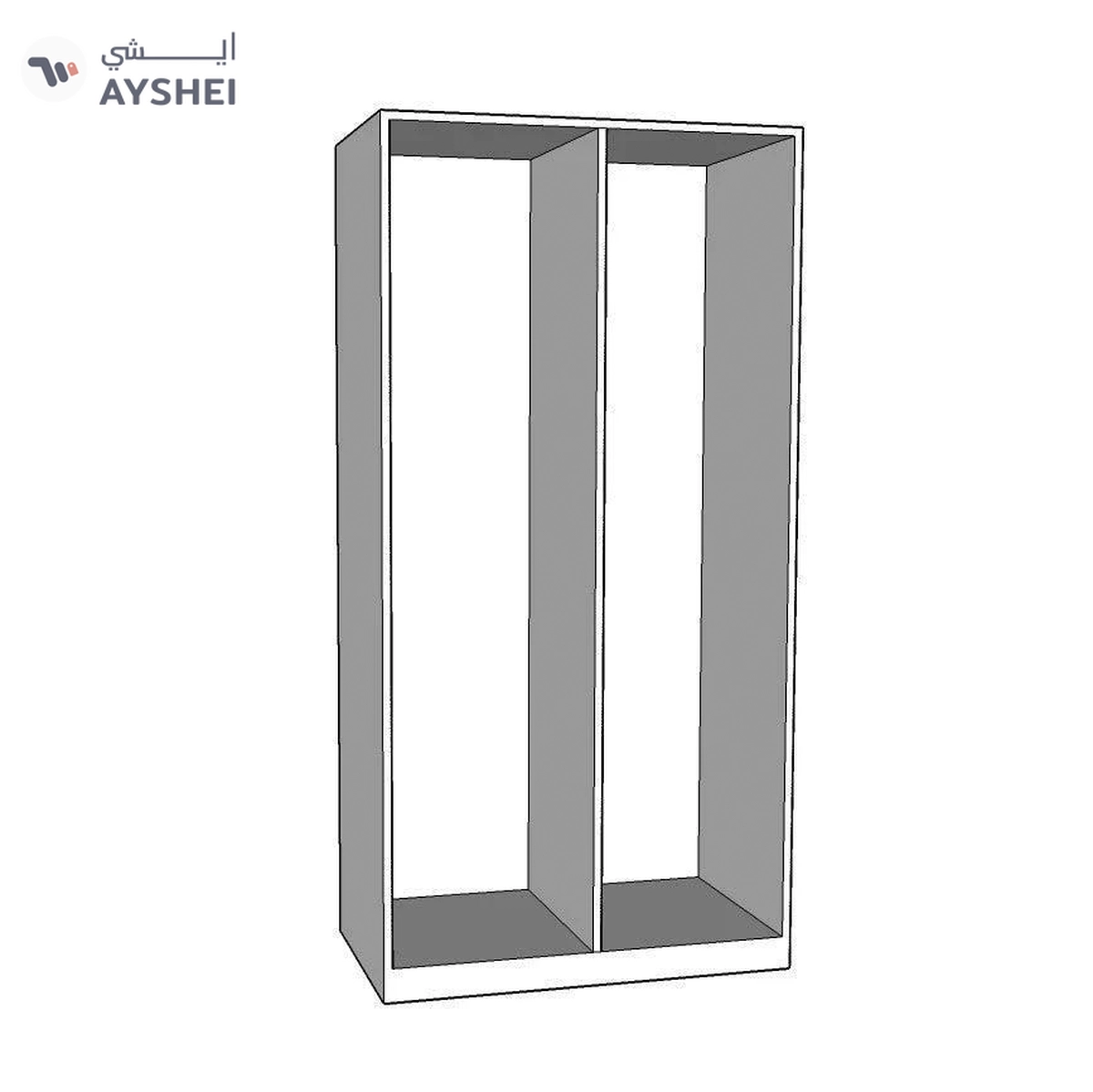 Wardrobe: 2 Door, With customized layout options and Mirror-6-6