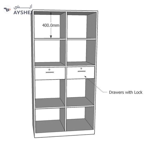 Wardrobe: 2 Door, With customized layout options and Mirror