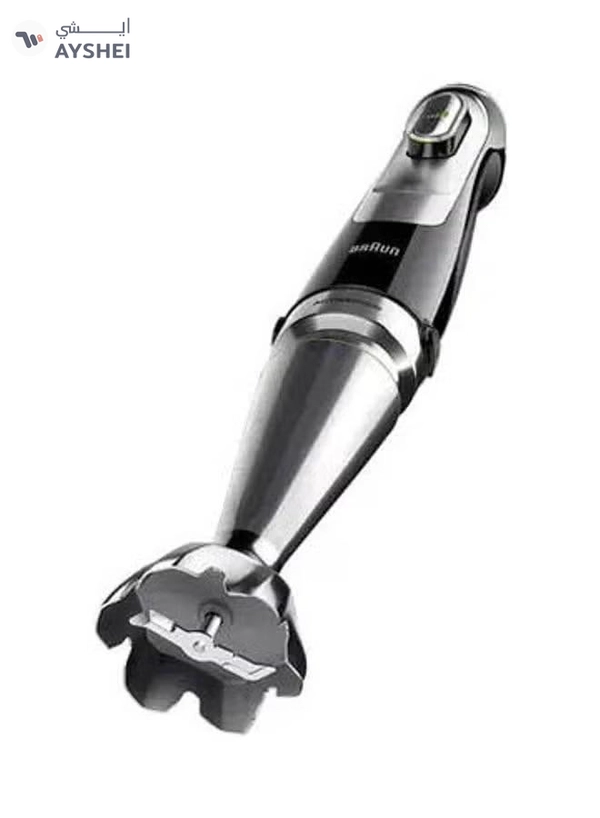 BRAUN hand Blender, Multi quick 9, 2L Food Processor, 600ml Beaker, 500ml Chopper, Whisk, Potato Masher, Stainless Steel Shaft, Splash Control, MQ9187XLI Black-Silver