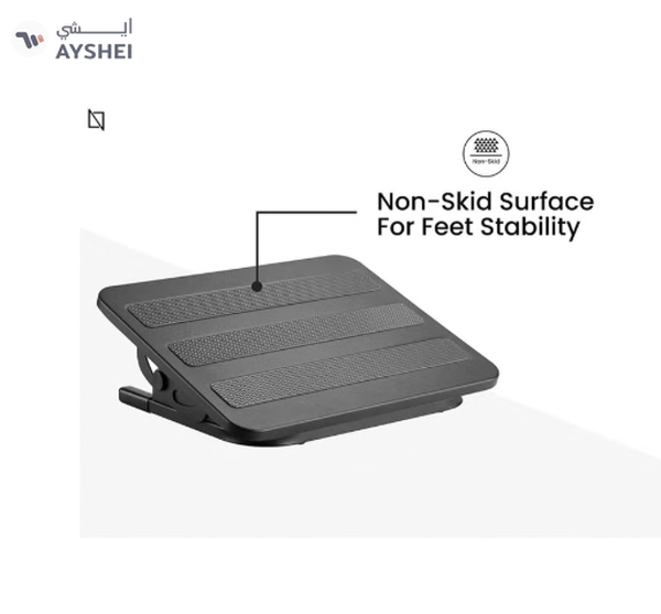 Navodesk Premium Ergonomic Footrest with Tilt Function & Non-Skid Surface (Black)