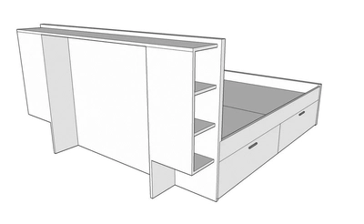 Lester bed with headboard & 4 drawer storage-1