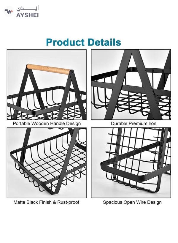 Eworld Kitchen Countertop Display Stand, 2-Tier Rack for Fruits and Vegetables Storage