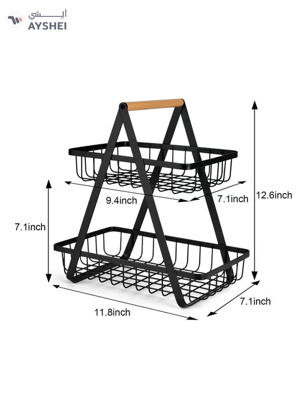 Eworld Kitchen Countertop Display Stand, 2-Tier Rack for Fruits and Vegetables Storage