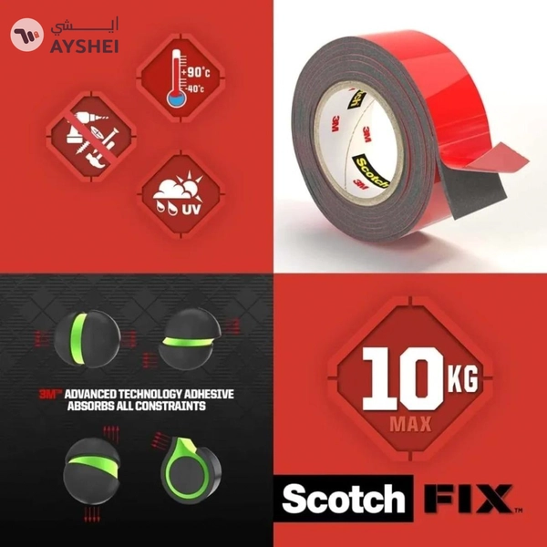 Scotch Fix Double-Face Extreme Exterior Mounting Tape – 19 mm x 1.5 m