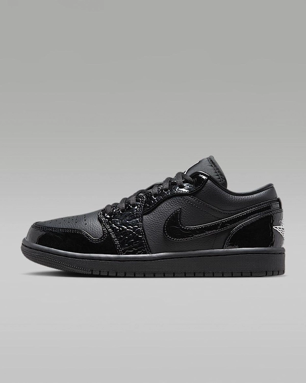 Nike Air Jordan 1 Low Black Patent Leather Sneakers