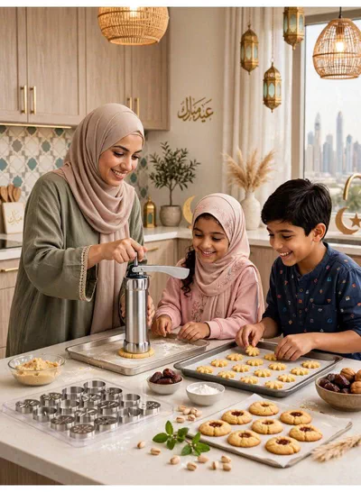 Premium Aluminum Biscuit Maker Cookie Press with 20 Cookie Discs, Manual Cookie Making Machine for Homemade Biscuits and Pastries, Strong Rust Proof Construction, Easy to Use Design for Creative Home Baking-6