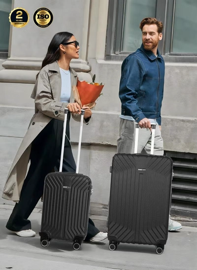 PARAJOHN Winso large Size Lightweight ABS Hardside Spinner Luggage Trolley -28 Inch | Carrying 30KG 4-Wheel Hardshell Suitcase-Black-2