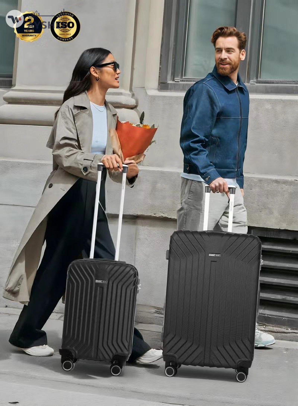 PARAJOHN Winso large Size Lightweight ABS Hardside Spinner Luggage Trolley -28 Inch | Carrying 30KG 4-Wheel Hardshell Suitcase-Black-2-2