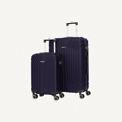 Para John Winso Series Set of 2 Luggage | Lightweight Small 10KG & Large 30KG ABS 8 Wheels Trolley Hardsided Travel Suitcase - Navy-0