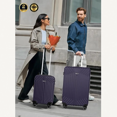 Para John Winso Series Set of 2 Luggage | Lightweight Small 10KG & Large 30KG ABS 8 Wheels Trolley Hardsided Travel Suitcase - Navy-5