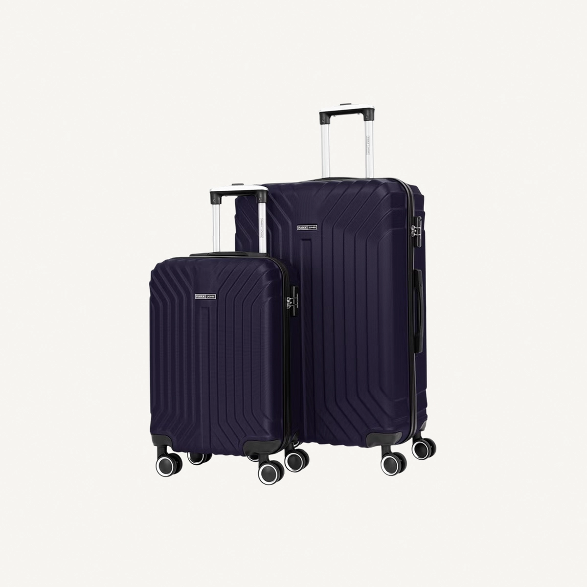 Para John Winso Series Set of 2 Luggage | Lightweight Small 10KG & Large 30KG ABS 8 Wheels Trolley Hardsided Travel Suitcase - Navy-0-0