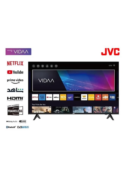 JVC 50-Inch Edgeless 4K UHD Smart TV - 2024 New Model With Voice Air Mouse, Bluetooth And Dolby Audio LT-50N7105V Black-1