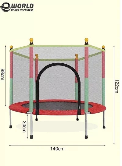 Indoor Mini Trampoline with Durable Jumping Mat Safety Enclosure Net and Foam Rod-1