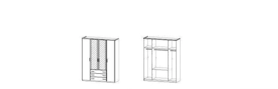 Wardrobe, 4 Door, MDF Custom-1