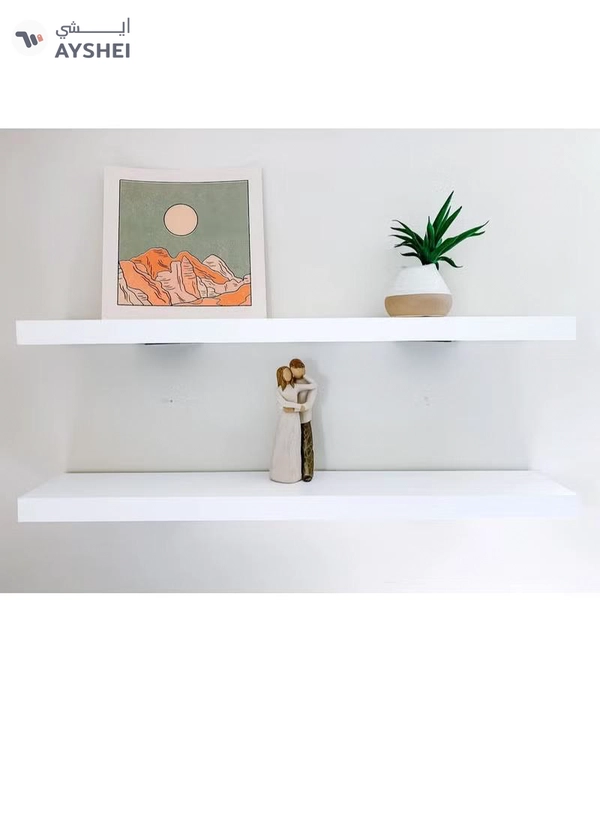 DubaiGallery Floating Wall Mounted Shelves, Set of 2 Display Ledge Storage Shelves Bedroom Office Kitchen Living Room, Modern Home Decor, Trophy Display, Photo Frames