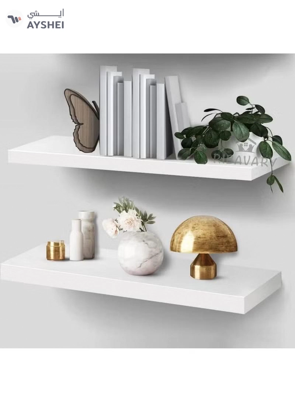 DubaiGallery Floating Wall Mounted Shelves, Set of 2 Display Ledge Storage Shelves Bedroom Office Kitchen Living Room, Modern Home Decor, Trophy Display, Photo Frames
