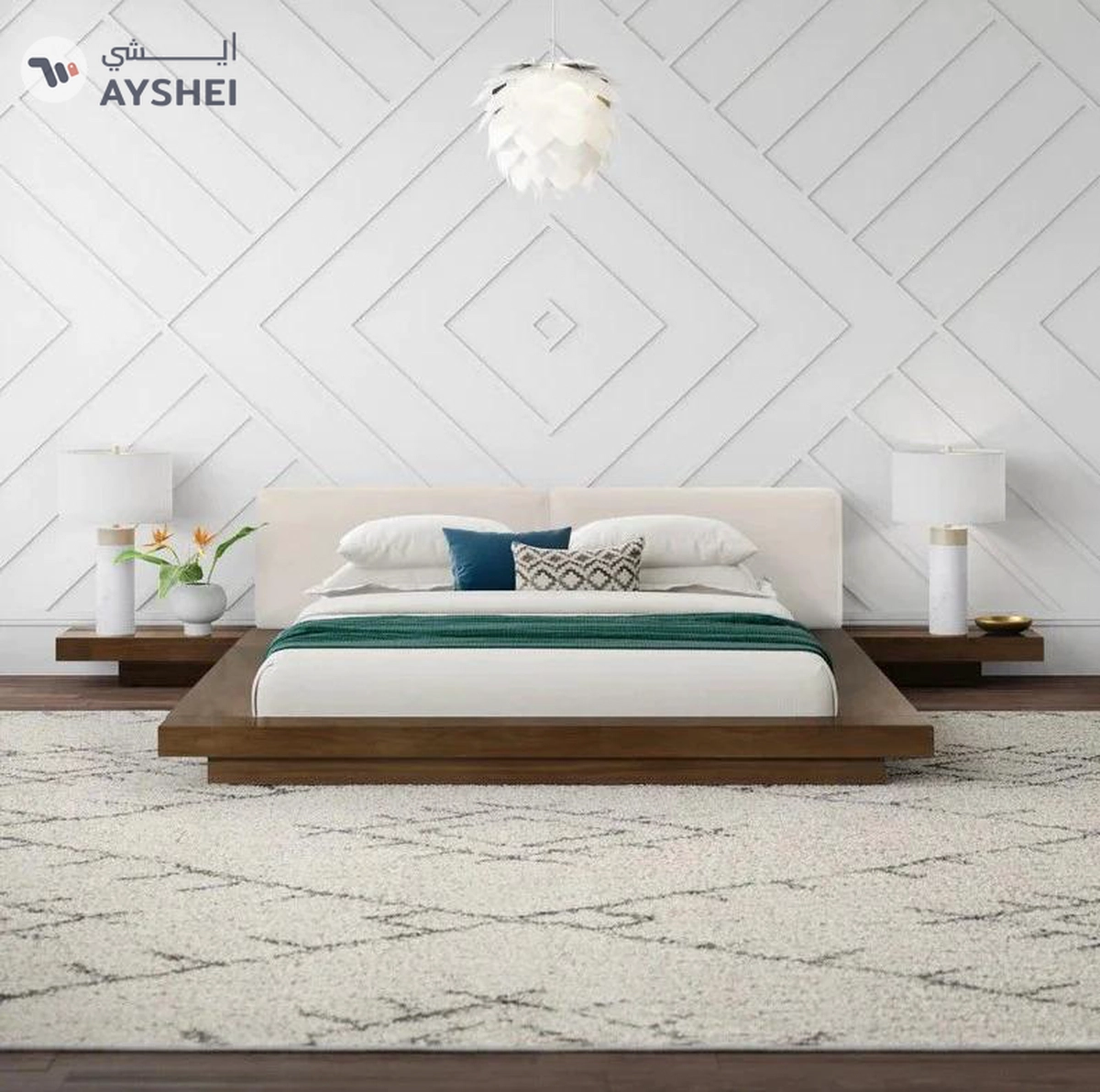 Nagoya Japanese Bed with 2 side tables-1-1