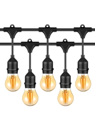 Yuwell Outdoor Waterproof IP65 Led String Lights E27 Holder 10 Meter Bulb Holder Wire With 20 Bulbs 4W G45 Amber With EU Plug Solar Bulb Holder For Ramadan Decoration Lights And Outdoor Decoration Light Hanging Light String Wire Ramadan Light For Commercial Patio Garden & Porch Yard-0