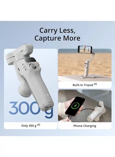 dji Osmo Mobile 7 Gimbal Stabilizer for iPhone, Android, Built-in Tripod, Ultra-Light, Comfortable Grip, 3-Axis Phone Gimbal, ActiveTrack 7.0, ShotGuides, One-Tap Edit, 10hrs Use, Phone Charging Grey-3