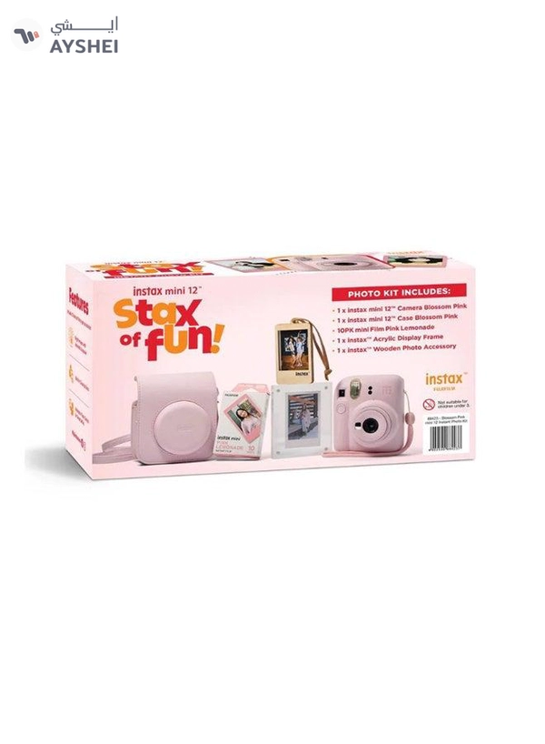 Fujifilm Instax Mini12 Instant Camera Kit (Blossom Pink) Mini12 Camera case Pink