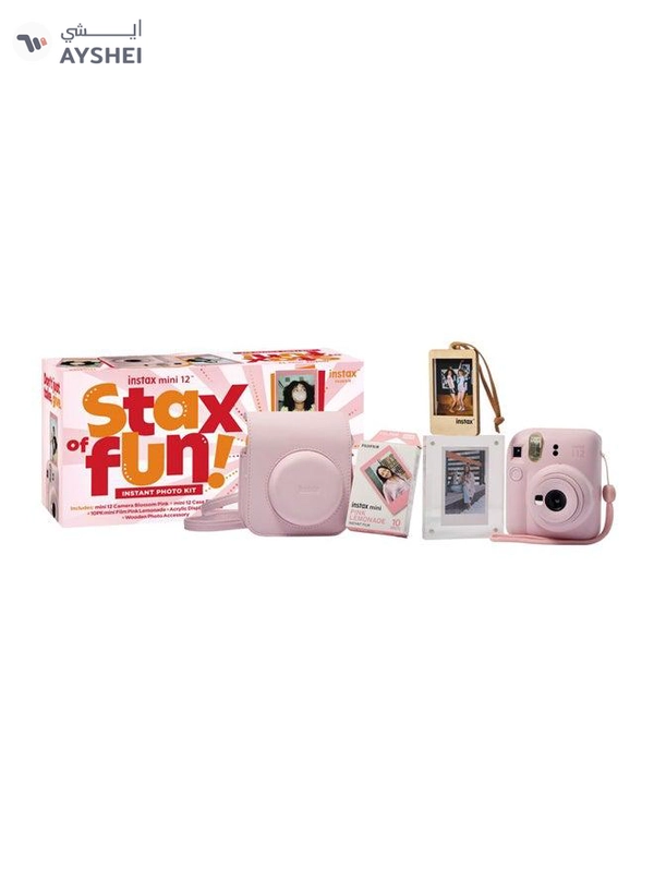 Fujifilm Instax Mini12 Instant Camera Kit (Blossom Pink) Mini12 Camera case Pink