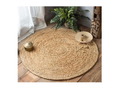 Raymond Jute Braided Boho Area Rug, Natural Hand Woven-0