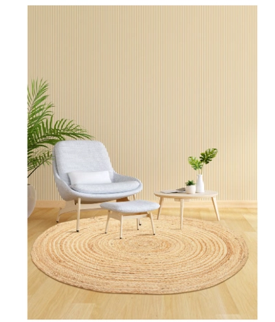 Raymond Jute Braided Boho Area Rug, Natural Hand Woven-1
