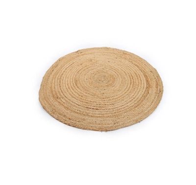 Raymond Jute Braided Boho Area Rug, Natural Hand Woven-4