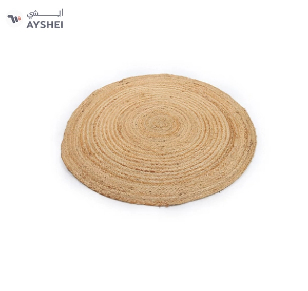 Raymond Jute Braided Boho Area Rug, Natural Hand Woven