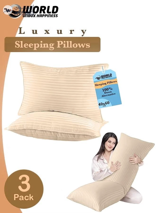 Eworld 3-piece Bedding Set Includes 2 Premium Bed Pillows & 1 Full-Body Pillow for Adults