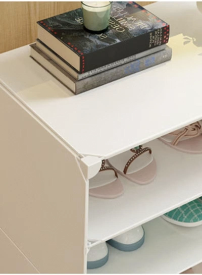 Eworld 3-Tier Stylish Plastic Shoe Organizer Rack for Entryway Hallway Storage Furniture -4
