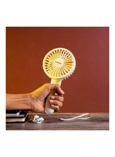 Olsenmark Stainless Steel Reachargeable Mini Fan With Light OMF1801 White/Orange-2