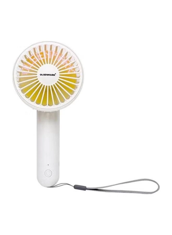 Olsenmark Stainless Steel Reachargeable Mini Fan With Light OMF1801 White/Orange